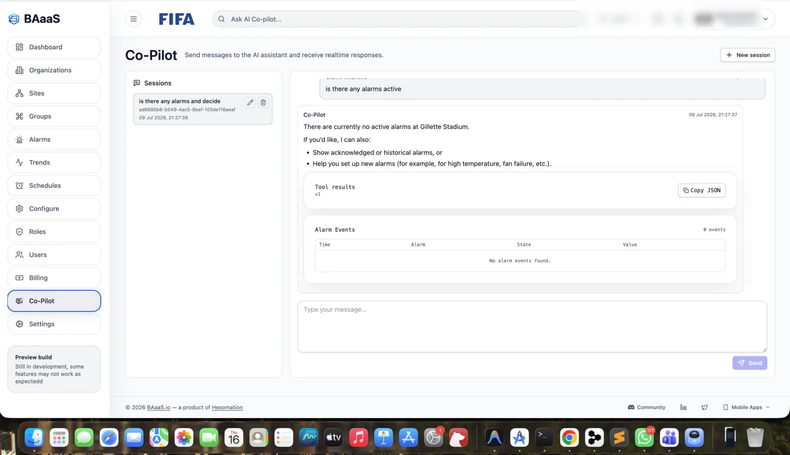 BAaaS.io AI copilot chat screenshot