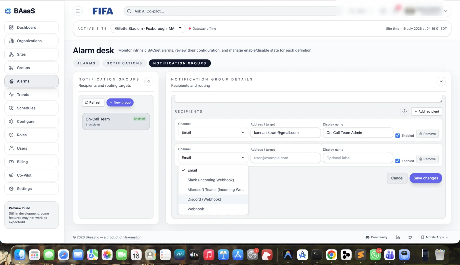 BAaaS.io Microsoft Teams integration screenshot