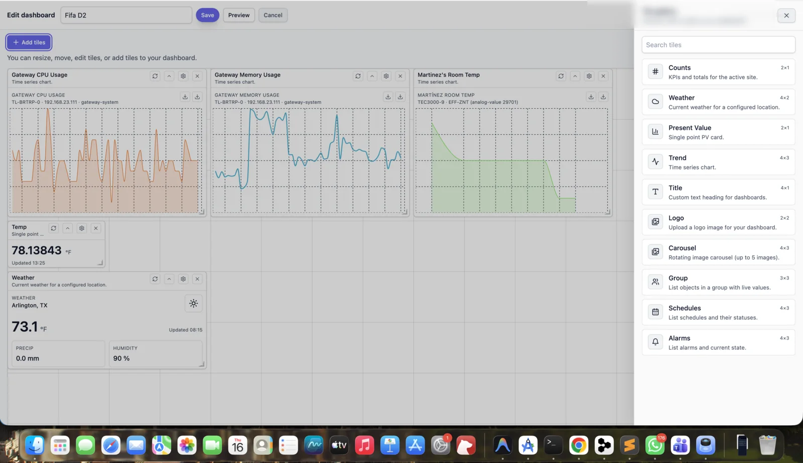 BAaaS.io dashboard widgets screenshot